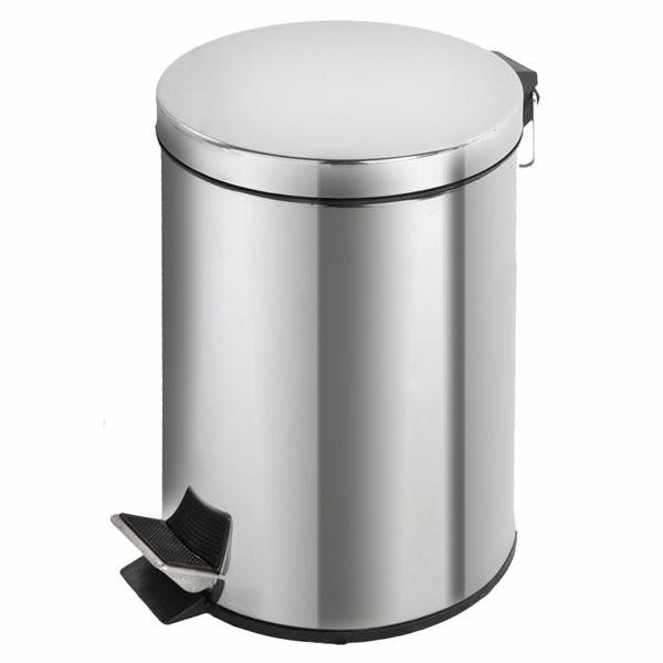 PATTUMIERA INOX PEDALE LT.  12 DIAM.25X39 H.