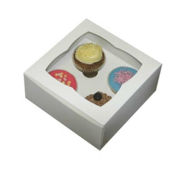 PORTA CUPCAKE FINESTRATA X4 CM.17X17X10H.